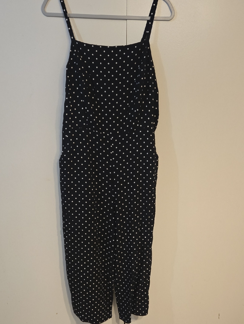 Old Navy Black Polka Dot Cropped Jumpsuit